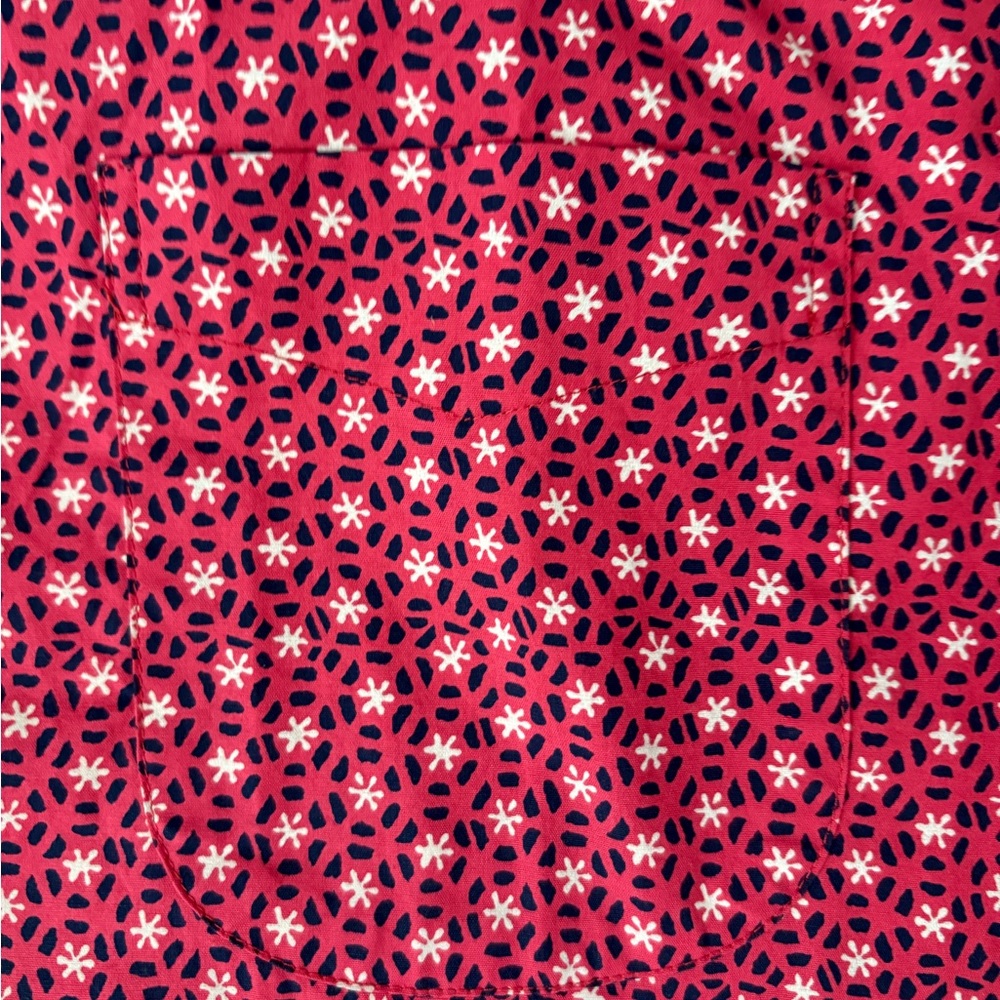 J. Crew Red Patterned Casual Button Down Shirt Sl… - image 3